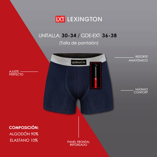 12 Pack Bóxer Lexington Algodón Premium Resorte Afelpado