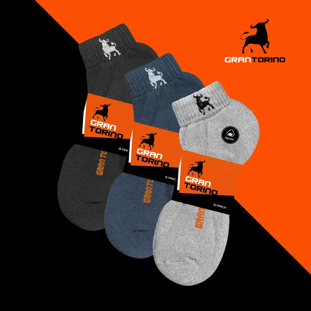 12 Pares Tines Deportivos Gran Torino Algodón Super Durables