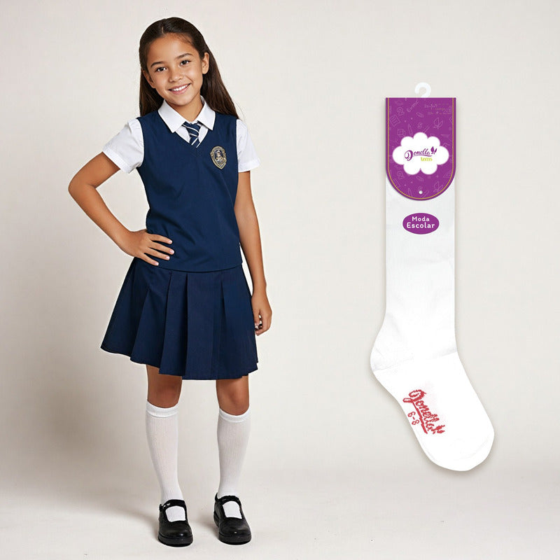 12 Pack Calceta Escolar Microfibra Super Resistente