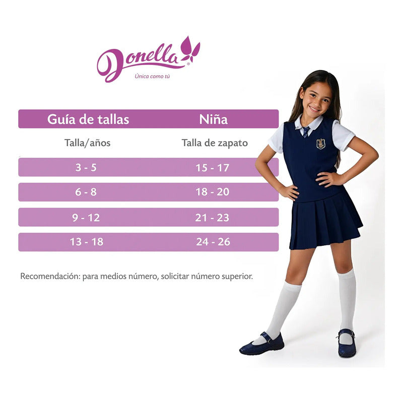 6 Pack Calceta Escolar Donella Microfibra Super Resistente