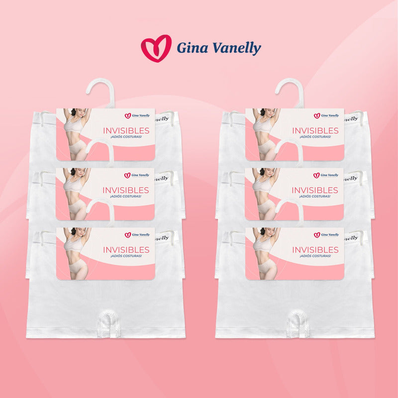 6 Pack Bóxer Mujer Gina Vanelly Microfibra Premium Seamless