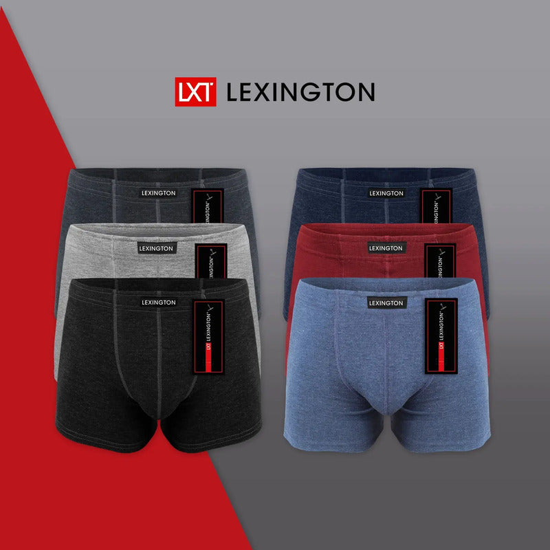 6 Pack Bóxer Hombre Lexington Algodón Premium Ajuste Perfect