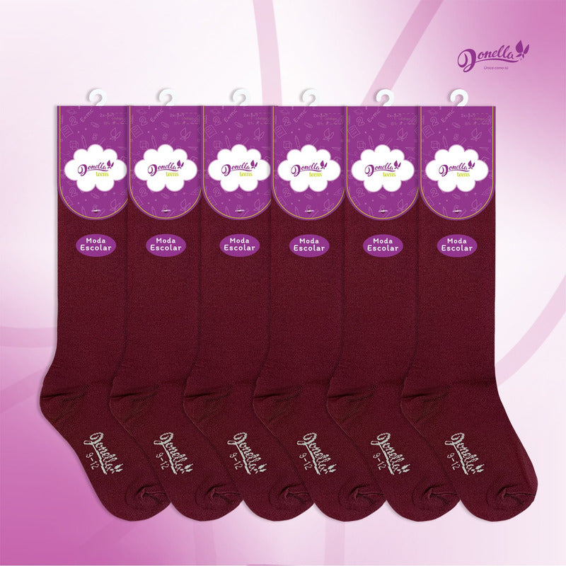 6 Pack Calceta Escolar Microfibra Super Resistente