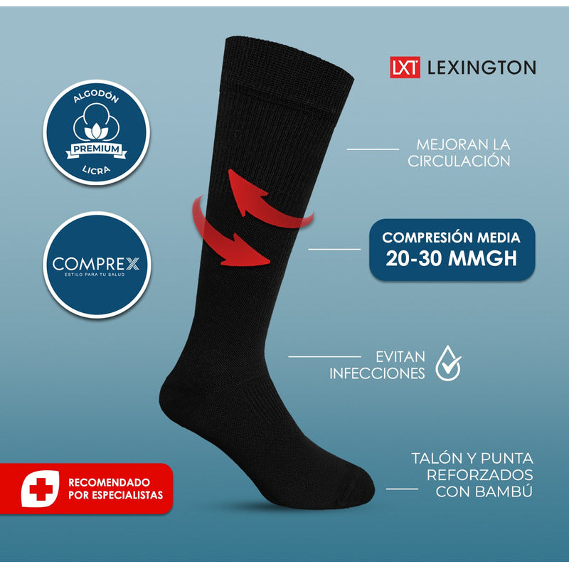 6 Pack Calcetín Compresión Lexington Varices Circulación