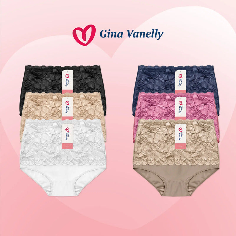 6 Pack Pantaleta Gina Vanelly Venecia Control Abdomen Licra