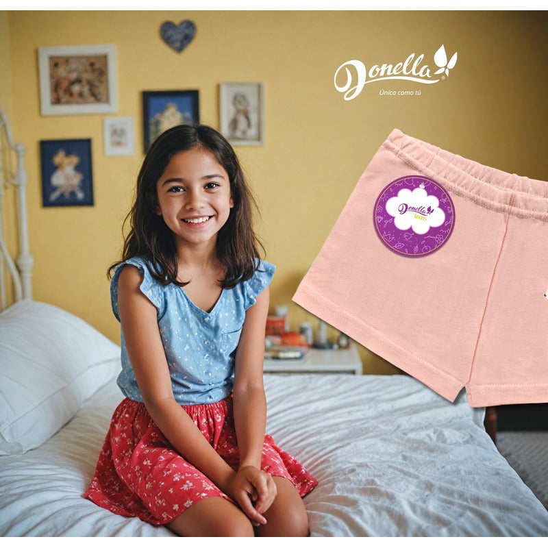 6 Pack Bóxer Niña Donella Algodón Coquetos Cómodos Durables