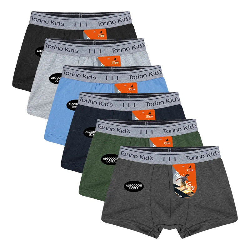12 Pack Bóxer Niño Gran Torino Algodón Super Durables