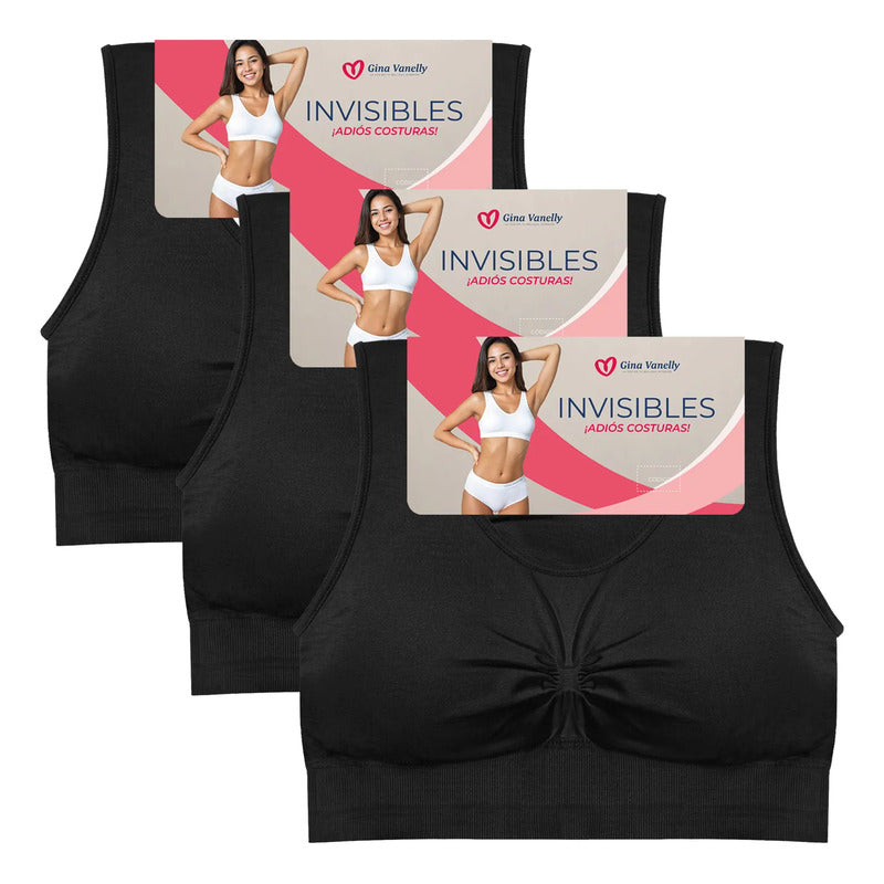 3 Pack Top Bra Deportivo Microfibra Premium Sin Costuras