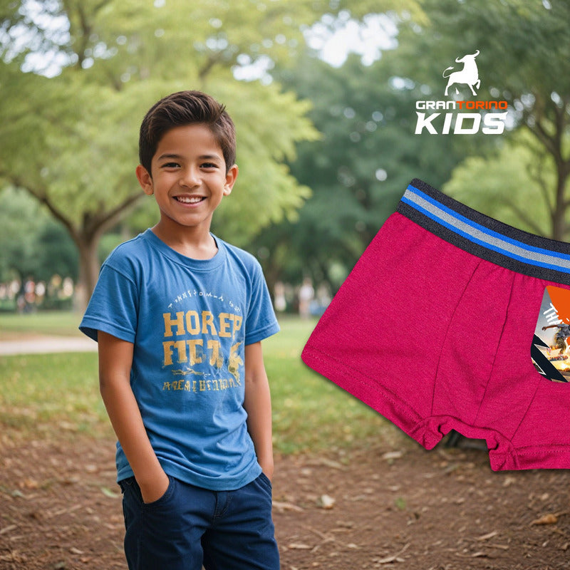 6 Pack Bóxer Niño Gran Torino Algodón Super Durables
