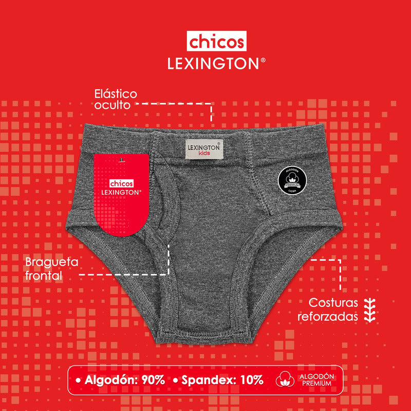 12 Pack Trusa Calzón Lexington Niño Algodón Premium