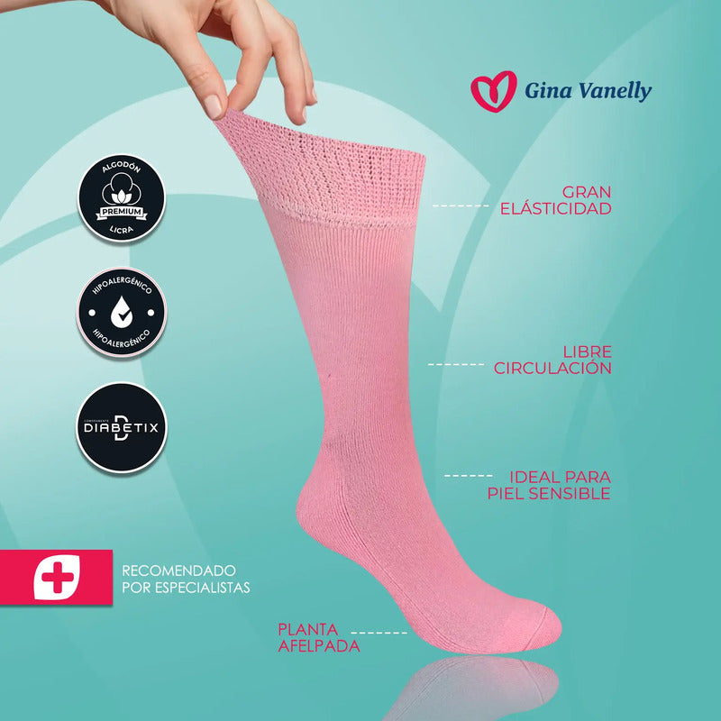 6 Pack Calcetines Para Diabéticos Gina Vanelly Algodón