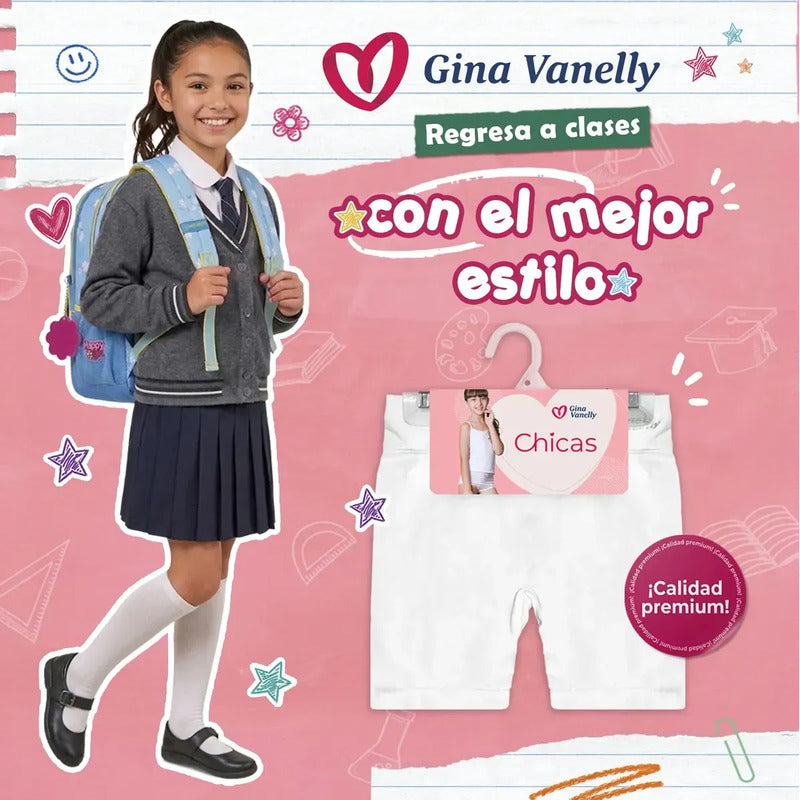 3 Pack Short Licra Niña Gina Vanelly Microfibra Premium