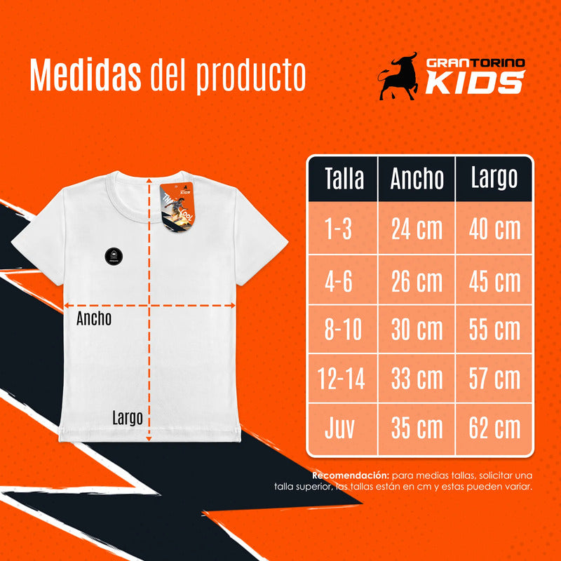 12pack Playera Niño Gran Torino Algodón Afelpada Manga Corta