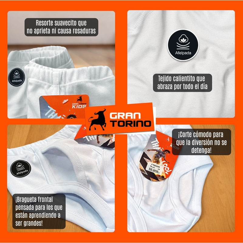6 Pack Trusa Calzón Niño Algodón Suavecitos Super Durables