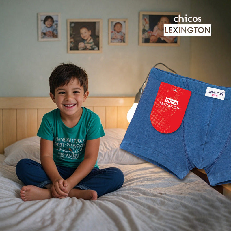 12 Pack Bóxer Niño Lexington Algodón Premium Ajuste Perfecto