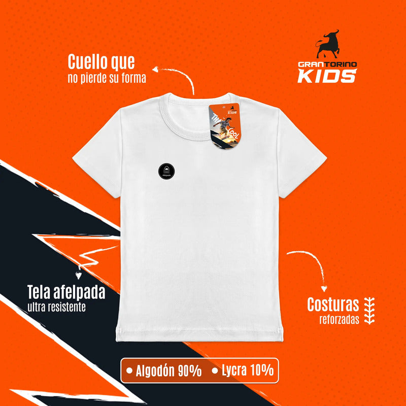 6 Pack Playera Niño Gran Torino Algodón Afelpado Manga Corta