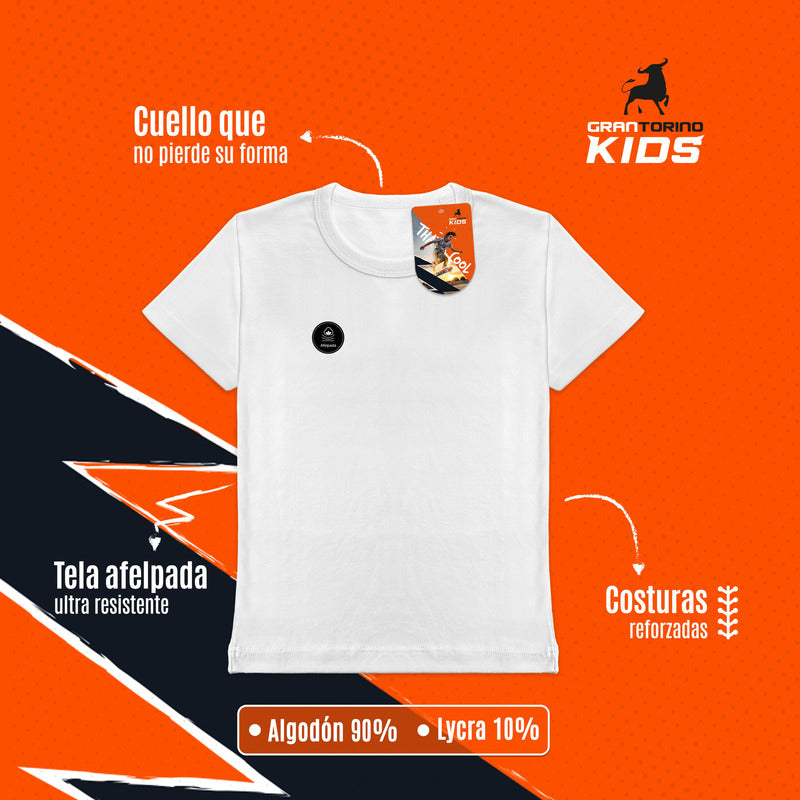 6 Pack Playera Niño Gran Torino Algodón Afelpado Manga Corta