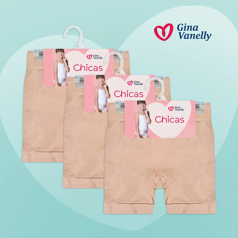 3 Pack Short Licra Niña Gina Vanelly Microfibra Premium