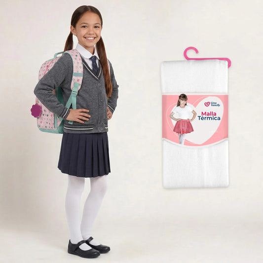3 Pack Malla Térmica Niña Acrilán Gruesa Calientita