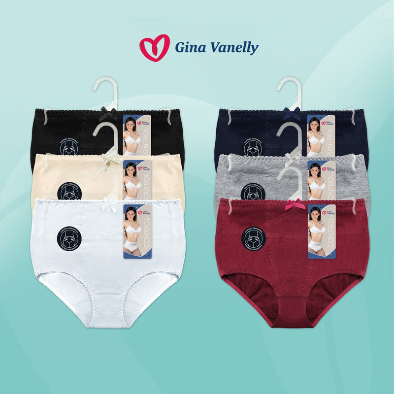 6 Pack Pantaleta Gina Vanelly Control Abdomen Algodón-licra
