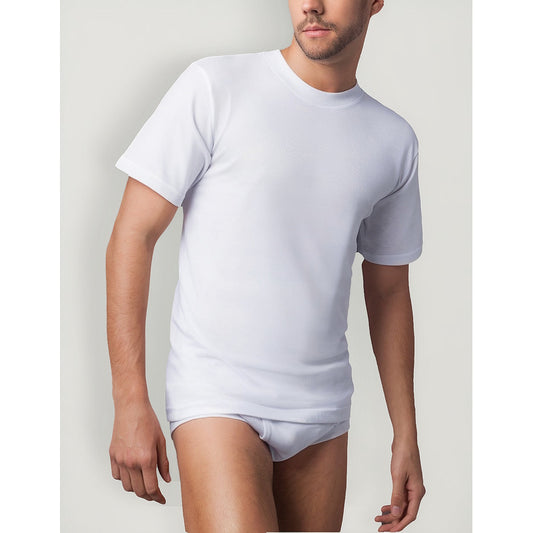 6 Pack Playera Hombre Cuello Redondo Algodón Afelpada