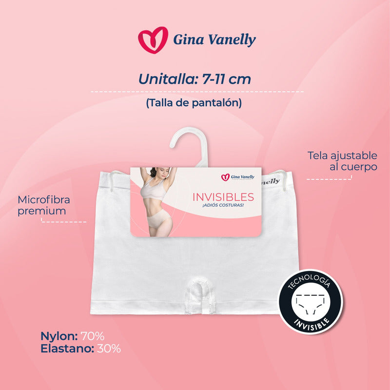 6 Pack Bóxer Mujer Gina Vanelly Microfibra Premium Seamless