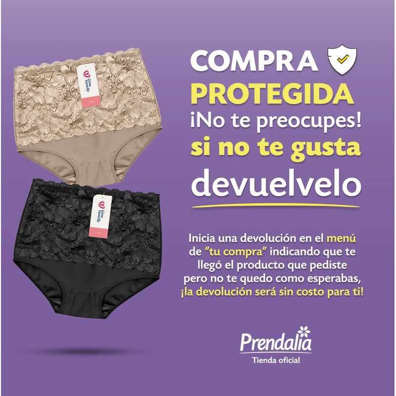 6 Pack Pantaleta Gina Vanelly Venecia Control Abdomen Licra