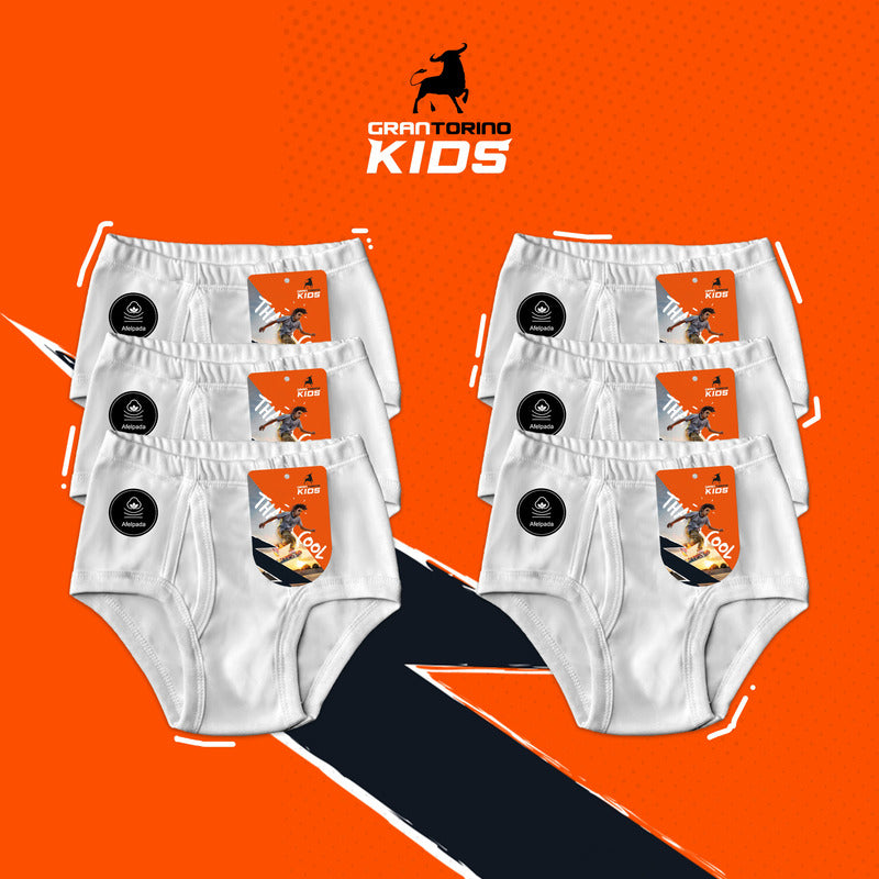 6 Pack Trusa Calzón Niño Algodón Suavecitos Super Durables
