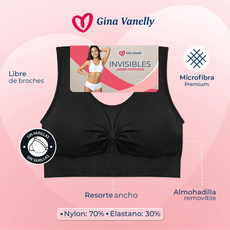 Top Bra Deportivo Microfibra Premium Sin Costuras