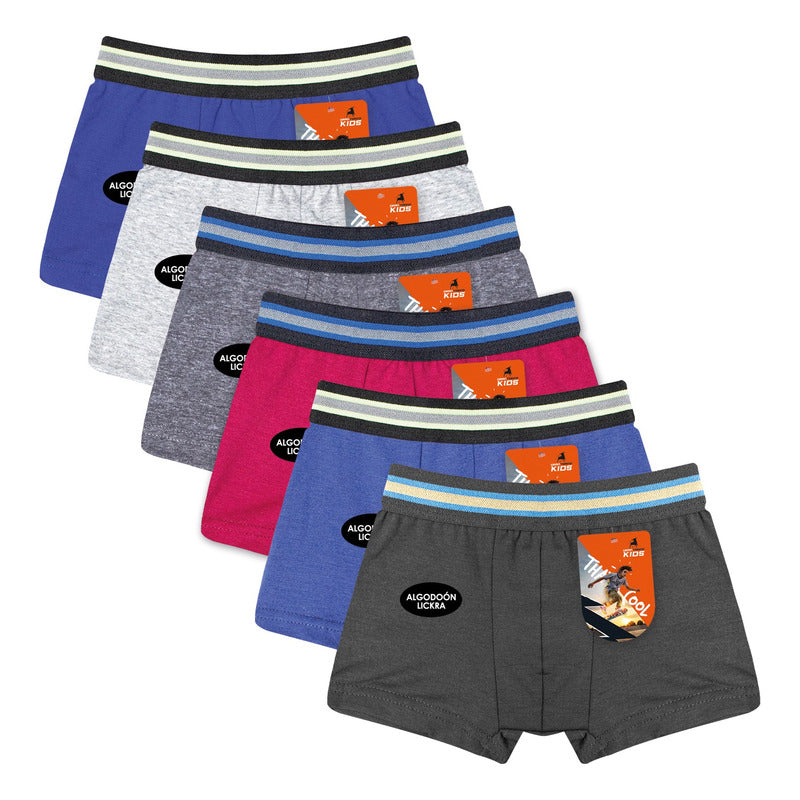 6 Pack Bóxer Niño Gran Torino Algodón Super Durables