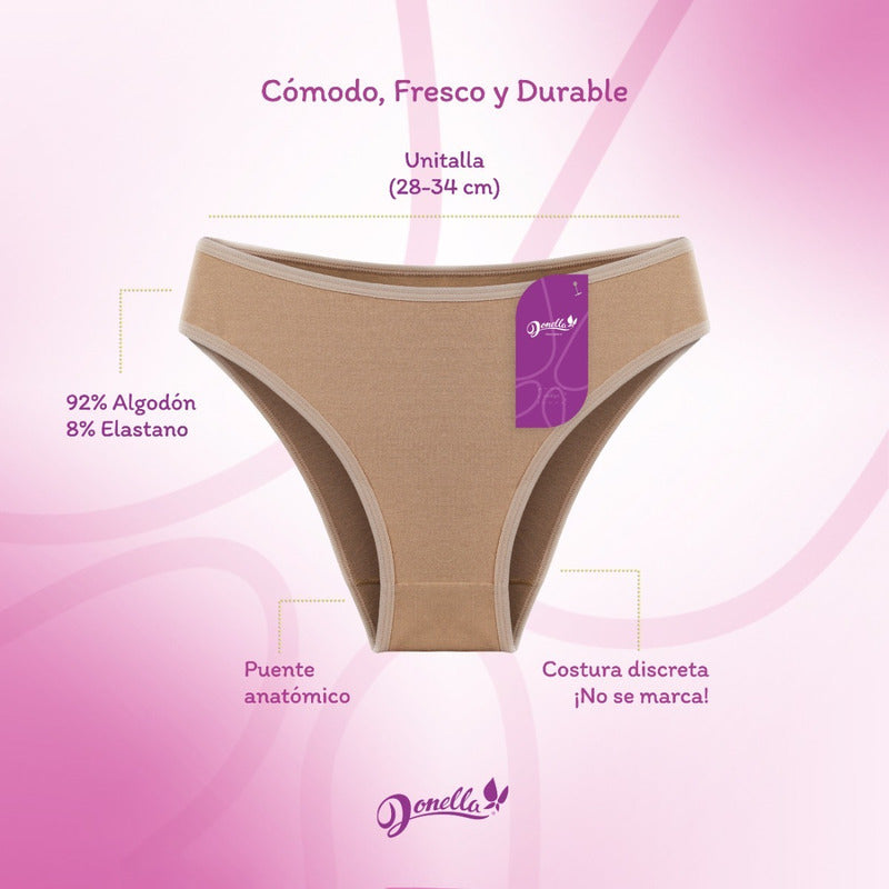 6 Pack Pantaleta Bikini Mujer Algodón - Licra Super Comodos