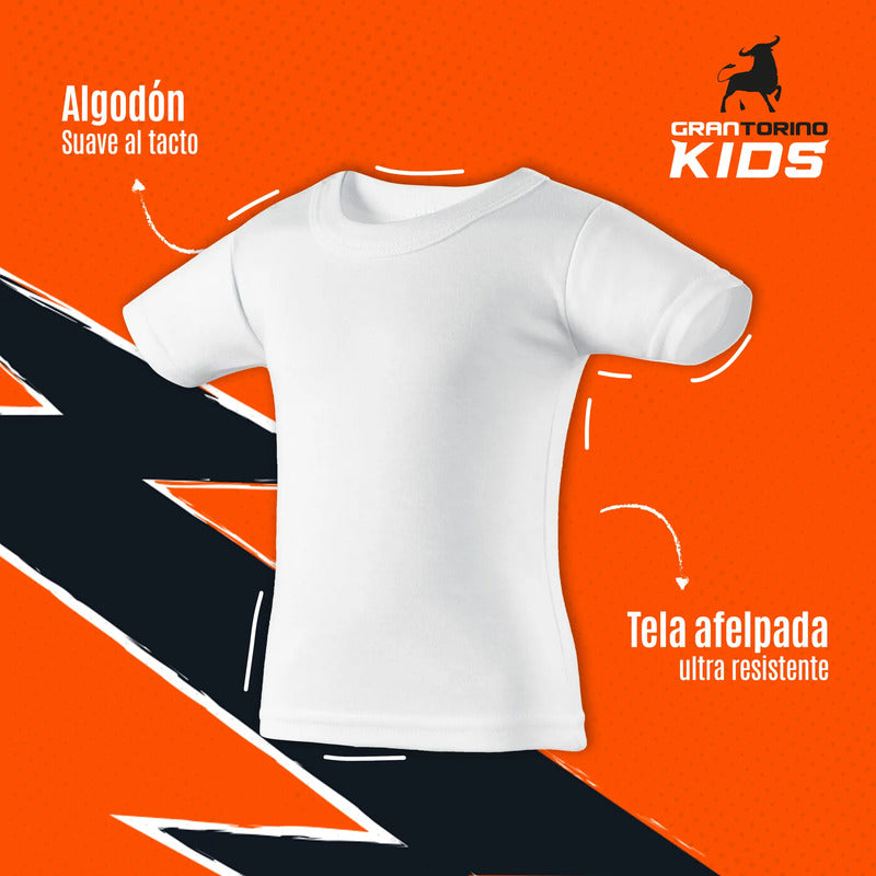 12pack Playera Niño Gran Torino Algodón Afelpada Manga Corta
