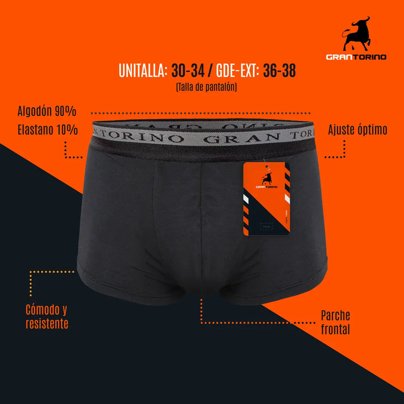 12 Pack Bóxer Hombre Algodón - Licra Cómodo Seguro