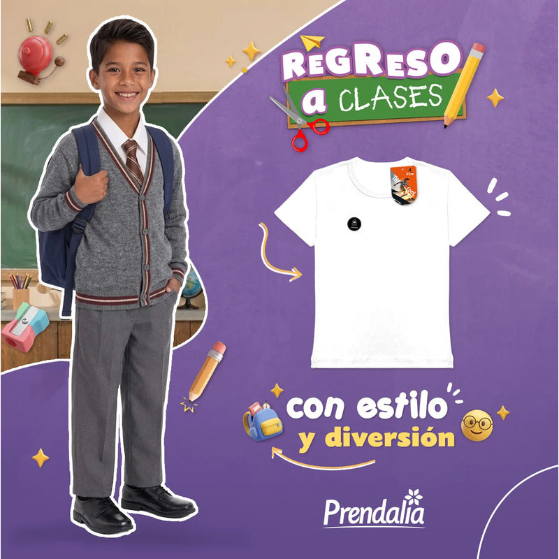 6 Pack Playera Niño Gran Torino Algodón Afelpado Manga Corta