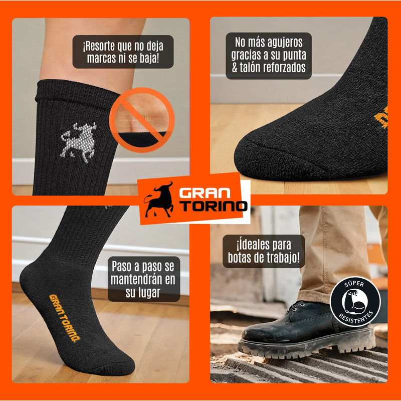 12 Pares Calceta Deportiva Hombre Algodón Gran Torino