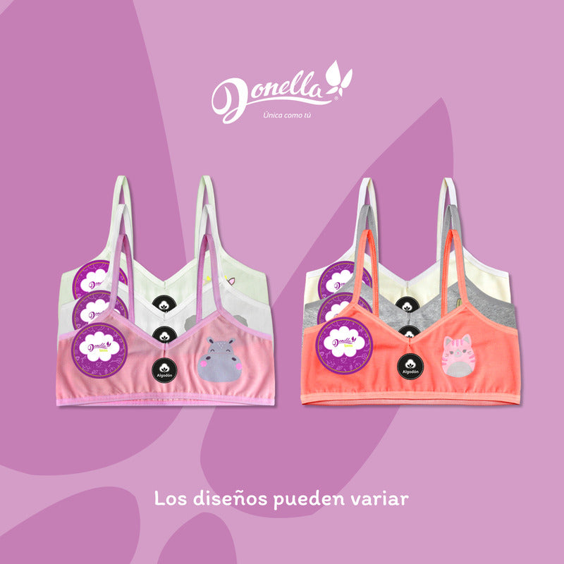 6 Pack Top Niña Donella Algodón Coquetos Comodos Durables