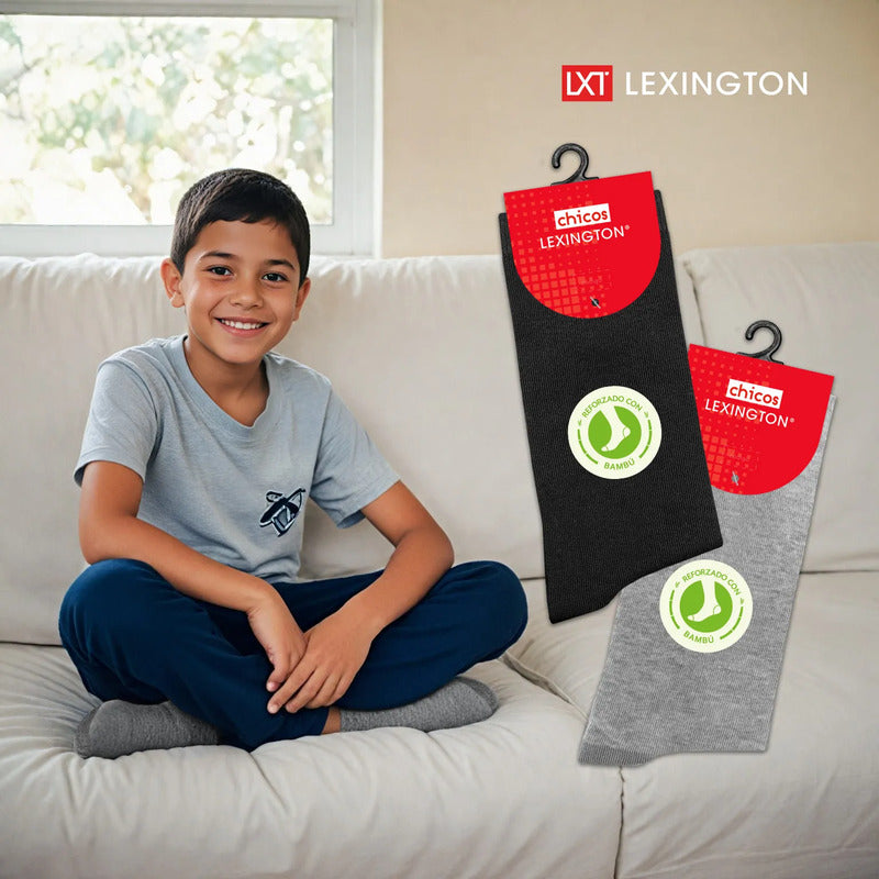 6pack Calcetines Niño Lexington Vestir Algodón Licra Premium