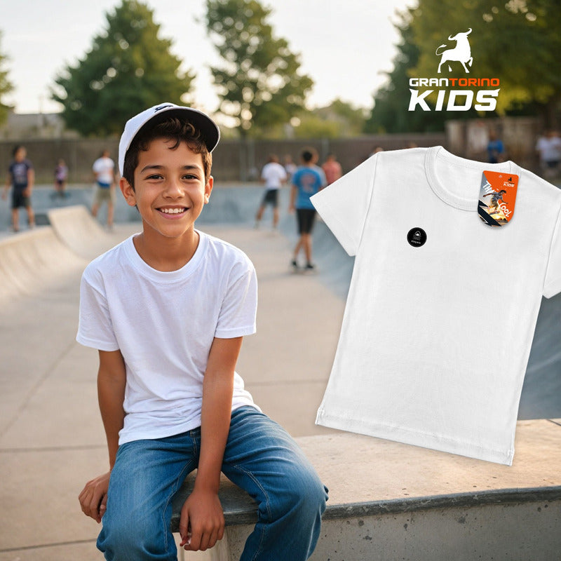 6 Pack Playera Niño Gran Torino Algodón Afelpado Manga Corta