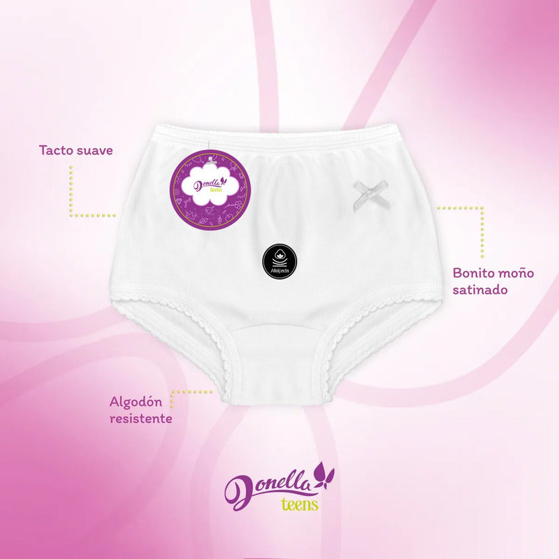 12 Pack Pantaleta Donella Niña Algodón Afelpado Durables