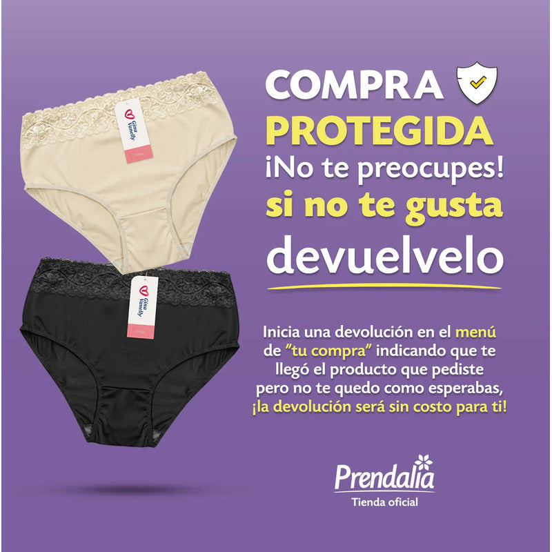 6 Pack Pantaleta Gina Vanelly Montreal Control Abdomen Licra