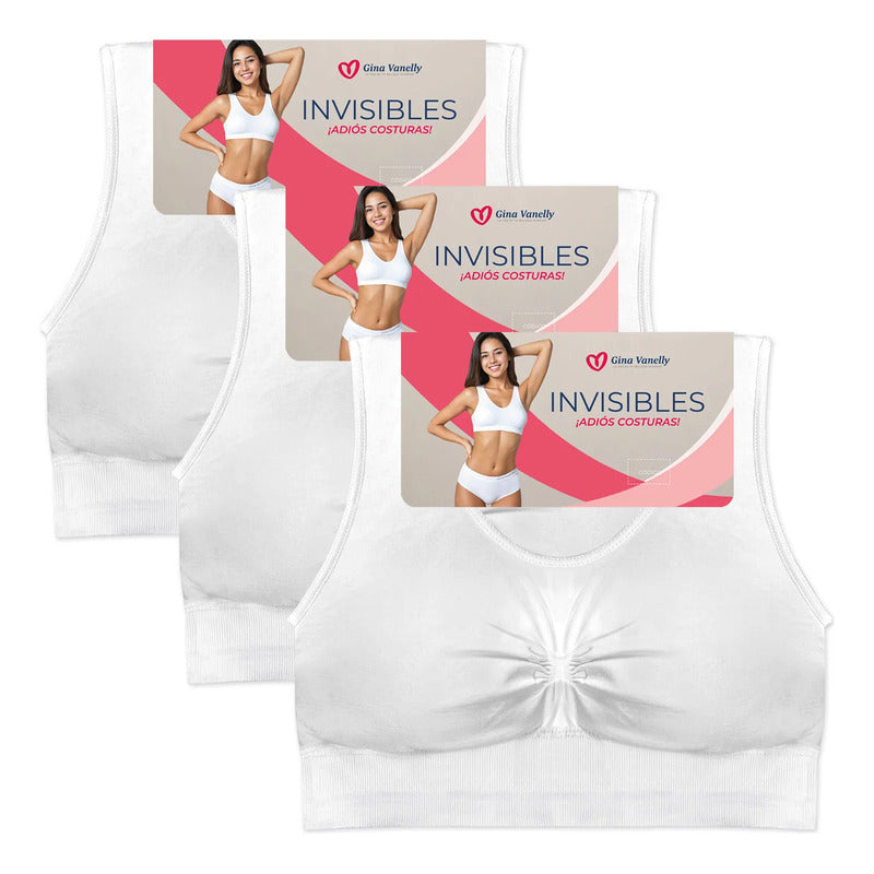 3 Pack Top Bra Deportivo Microfibra Premium Sin Costuras