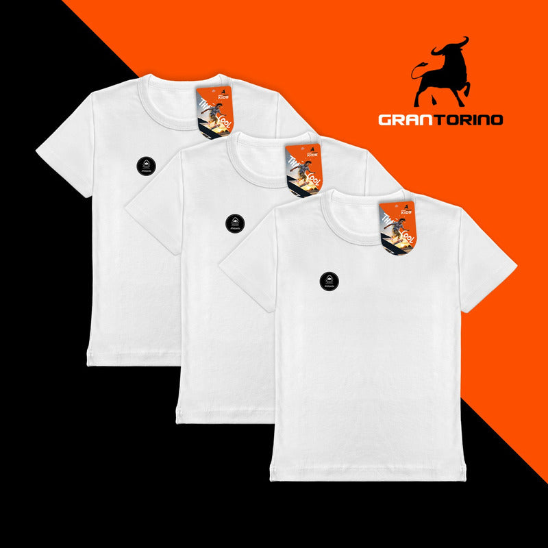 6 Pack Playera Niño Gran Torino Juvenil Algodón Afelpado M/c