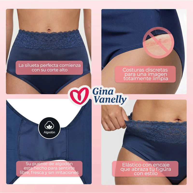 6 Pack Pantaleta Gina Vanelly Montreal Control Abdomen Licra