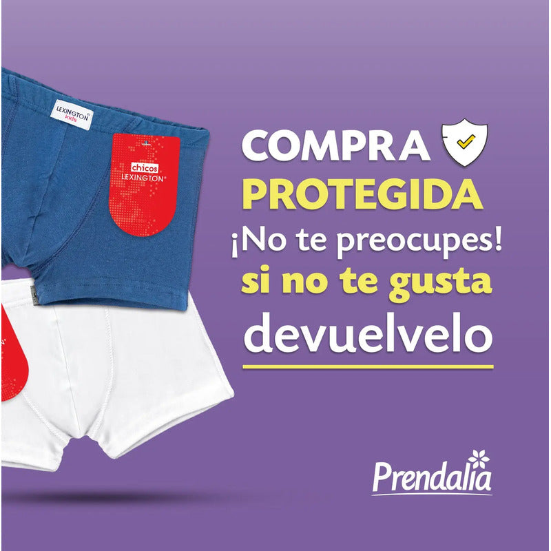 6 Pack Bóxer Niño Lexington Algodón Premium Ajuste Perfecto