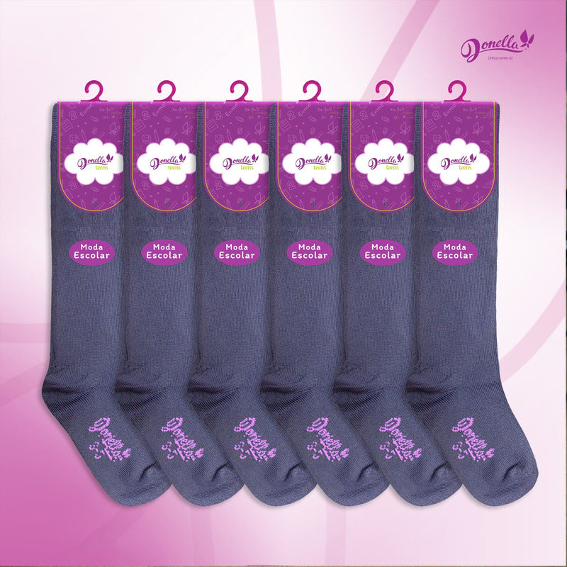 6 Pack Calceta Escolar Microfibra Super Resistente