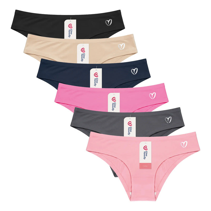 6 Pack Bikini Sin Costuras Gina Vanelly Licra Premium