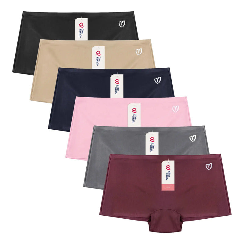 6 Pack Bóxer Sin Costuras Gina Vanelly Licra Premium
