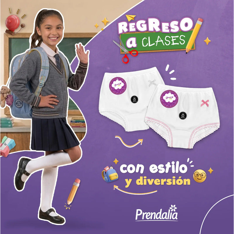 6 Pack Pantaleta Niña Donella Algodón Afelpado Durables