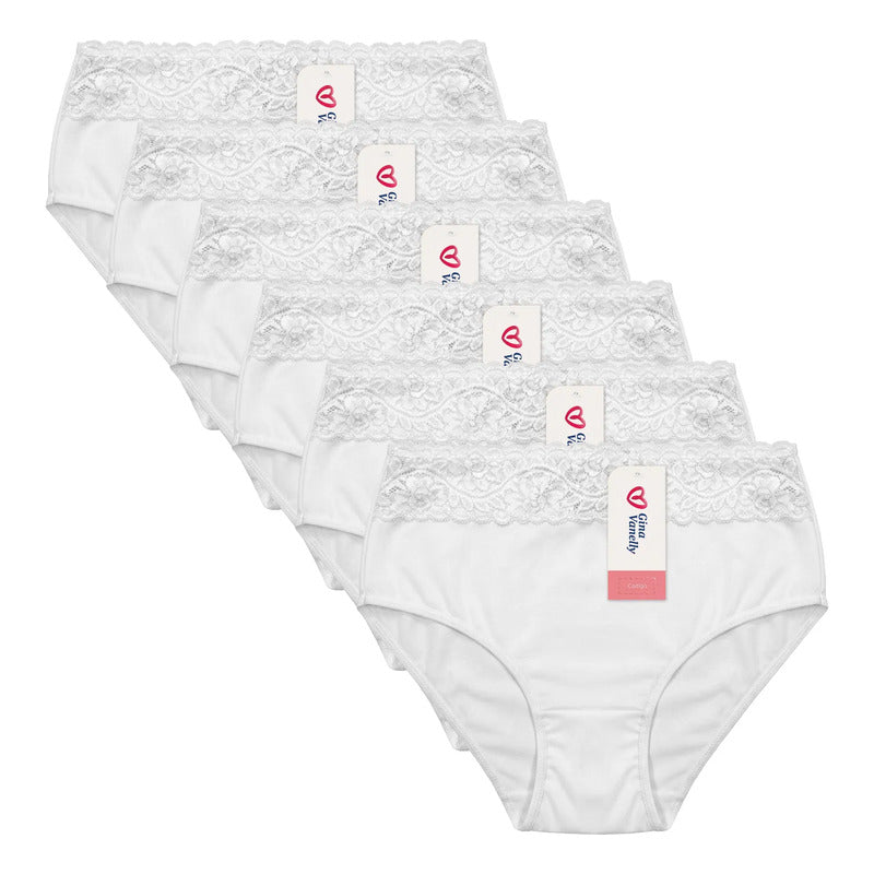 6 Pack Pantaleta Gina Vanelly Montreal Control Abdomen Licra