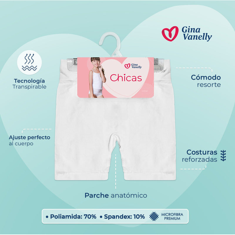 3 Pack Short Licra Niña Gina Vanelly Microfibra Premium